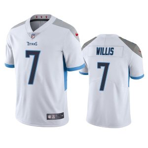 Men's Tennessee Titans #7 Malik Willis White Vapor Untouchable Stitched Jersey - Custom Name