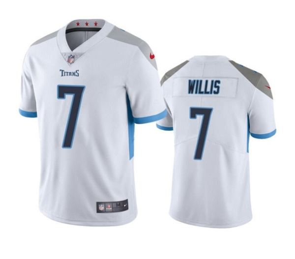 Men's Tennessee Titans #7 Malik Willis White Vapor Untouchable Stitched Jersey - Custom Name