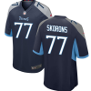 Men's Tennessee Titans #77 Peter Skoronski Navy 2023 Draft Stitched Game Jersey - Custom Name