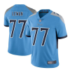 Men's Tennessee Titans #77 Taylor Lewan Light Blue Vapor Untouchable Limited Stitched Football Jersey - Custom Name