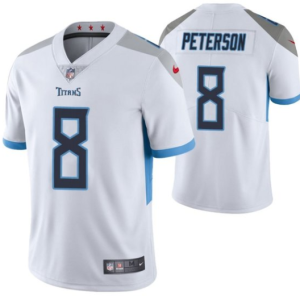 Men's Tennessee Titans #8 Adrian Peterson White Vapor Untouchable Stitched Jersey - Custom Name