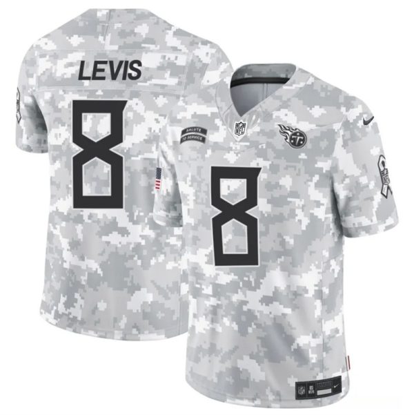 Men's Tennessee Titans #8 Will Levis 2024 F.U.S.E Arctic Camo Salute to Service Limited Stitched Football Jersey - Custom Name