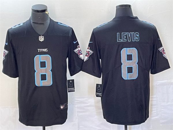 Men's Tennessee Titans #8 Will Levis Black 2018 Impact Limited Stitched Jersey - Custom Name