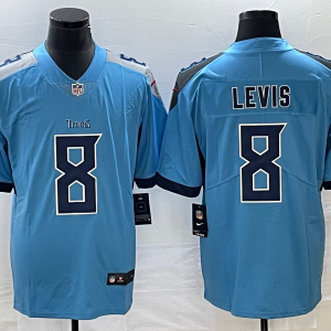 Men's Tennessee Titans #8 Will Levis Blue Vapor Untouchable Stitched Jersey - Custom Name