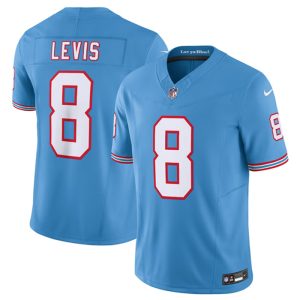 Men's Tennessee Titans #8 Will Levis Light Blue 2023 F.U.S.E. Vapor Limited Throwback Stitched Football Jersey - Custom Name