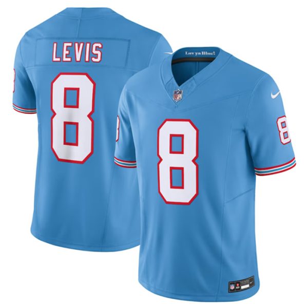 Men's Tennessee Titans #8 Will Levis Light Blue 2023 F.U.S.E. Vapor Limited Throwback Stitched Football Jersey - Custom Name