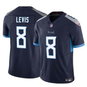 Men's Tennessee Titans #8 Will Levis Navy 2023 F.U.S.E. Vapor Limited Throwback Stitched Football Jersey - Custom Name