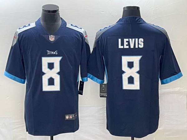 Men's Tennessee Titans #8 Will Levis Navy Vapor Untouchable Stitched Jersey - Custom Name
