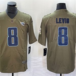 Men's Tennessee Titans #8 Will Levis Olive 2017 Salute To Service Limited Stitched Jersey1 - Custom Name