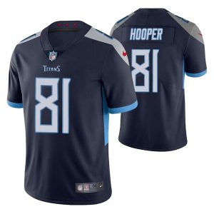 Men's Tennessee Titans #81 Austin Hooper Navy Vapor Untouchable Stitched Jersey - Custom Name