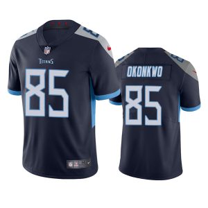 Men's Tennessee Titans #85 Chig Okonkwo Navy Vapor Untouchable Stitched Jersey - Custom Name