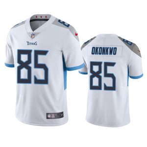 Men's Tennessee Titans #85 Chig Okonkwo White Vapor Untouchable Stitched Jersey - Custom Name