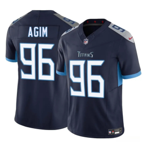 Men's Tennessee Titans #96 McTelvin Agim Navy 2025 F.U.S.E. Vapor Limited Stitched Football Jersey - Custom Name
