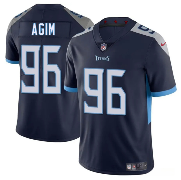 Men's Tennessee Titans #96 McTelvin Agim Navy 2025 Vapor Untouchable Stitched Jersey - Custom Name