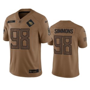 Men's Tennessee Titans #98 Jeffery Simmons 2023 Brown Salute To Service Stitched Football Jersey - Custom Name