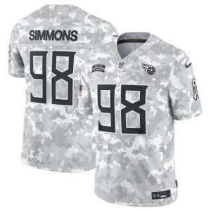 Men's Tennessee Titans #98 Jeffery Simmons 2024 F.U.S.E Arctic Camo Salute to Service Limited Stitched Football Jersey - Custom Name