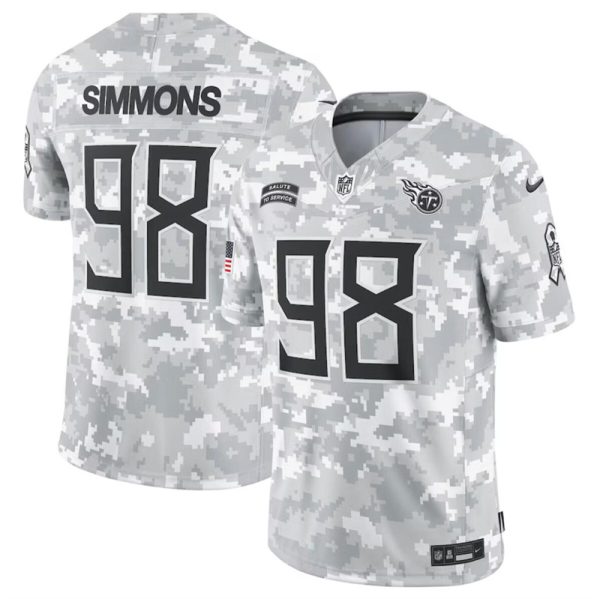 Men's Tennessee Titans #98 Jeffery Simmons 2024 F.U.S.E Arctic Camo Salute to Service Limited Stitched Football Jersey - Custom Name