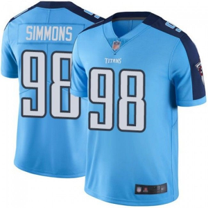 Men's Tennessee Titans #98 Jeffery Simmons Light Blue Stitched Jersey - Custom Name