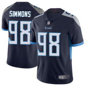 Men's Tennessee Titans #98 Jeffery Simmons Navy Vapor Untouchable Limited Stitched Jersey - Custom Name