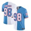 Men's Tennessee Titans #98 Jeffery Simmons White Blue 2023 F.U.S.E. Split Vapor Limited Throwback Stitched Football Jersey - Custom Name