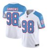 Men's Tennessee Titans #98 Jeffery Simmons White Blue 2023 F.U.S.E. Vapor Limited Throwback Stitched Football Jersey - Custom Name