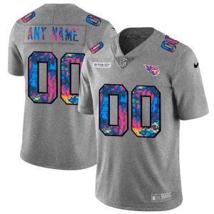 Men's Tennessee Titans ACTIVE PLAYER Custom 2020 Grey Crucial Catch Limited Stitched Jersey - Custom Name