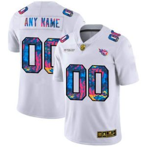 Men's Tennessee Titans ACTIVE PLAYER Custom 2020 White Crucial Catch Limited Stitched Jersey - Custom Name