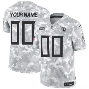 Men's Tennessee Titans Active Player Custom 2024 F.U.S.E Arctic Camo Salute to Service Limited Stitched Football Jersey - Custom Name