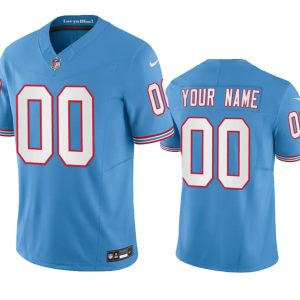 Men's Tennessee Titans Active Player Custom Blue 2023 F.U.S.E Throwback Vapor Untouchable Limited Stitched Football Jersey - Custom Name