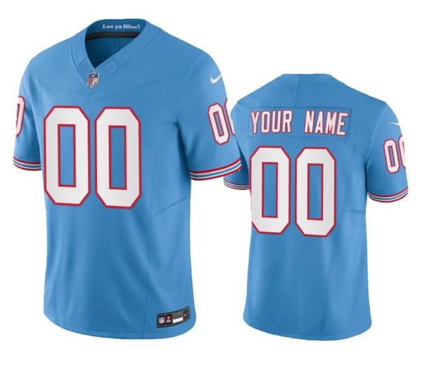 Men's Tennessee Titans Active Player Custom Blue 2023 F.U.S.E Throwback Vapor Untouchable Limited Stitched Football Jersey - Custom Name