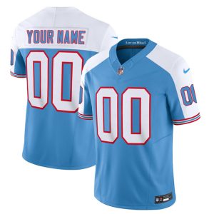 Men's Tennessee Titans Active Player Custom Blue White 2023 F.U.S.E. Vapor Limited Throwback Stitched Football Jersey - Custom Name