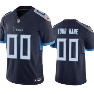 Men's Tennessee Titans Active Player Custom Navy 2023 F.U.S.E Vapor Untouchable Limited Stitched Football Jersey - Custom Name