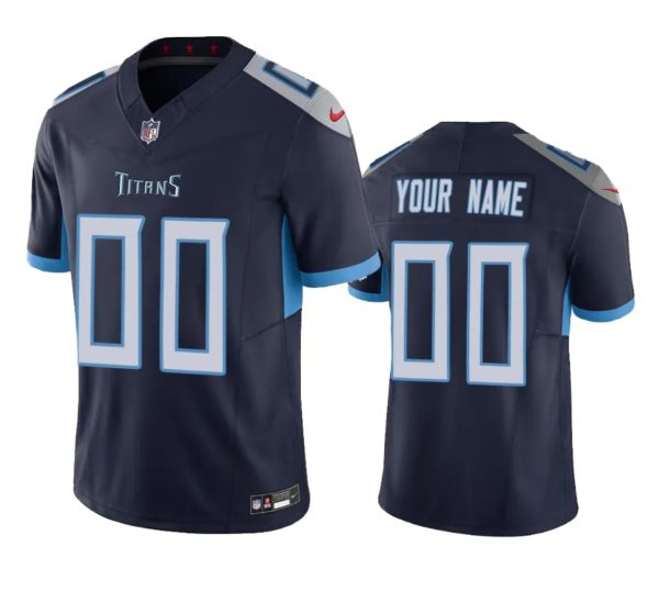 Men's Tennessee Titans Active Player Custom Navy 2023 F.U.S.E Vapor Untouchable Limited Stitched Football Jersey - Custom Name