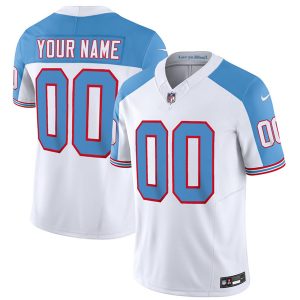 Men's Tennessee Titans Active Player Custom White Blue 2023 F.U.S.E. Vapor Limited Throwback Stitched Football Jersey - Custom Name