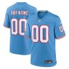 Men's Tennessee Titans Customized Light Blue Oilers Throwback Stitched Game Jersey - Custom Name