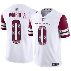 Men's Washington Commanders #0 Marcus Mariota White Vapor Limited Stitched Football Jersey - Custom Name