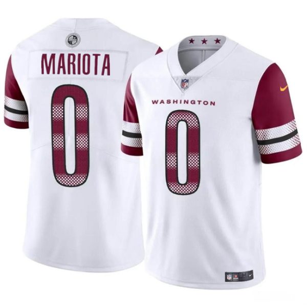 Men's Washington Commanders #0 Marcus Mariota White Vapor Limited Stitched Football Jersey - Custom Name