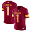 Men's Washington Commanders #1 Deebo Samuel Sr Burgundy 2025 Vapor Limited Stitched Football Jersey - Custom Name