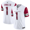Men's Washington Commanders #1 Deebo Samuel Sr White 2025 F.U.S.E Vapor Limited Stitched Football Jersey - Custom Name
