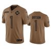 Men's Washington Commanders #1 Jahan Dotson 2023 Brown Salute To Service Limited Stitched Football Jersey - Custom Name