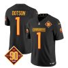 Men's Washington Commanders #1 Jahan Dotson Black 2023 F.U.S.E. 90th Anniversary Vapor Limited Stitched Football Jersey - Custom Name