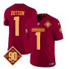 Men's Washington Commanders #1 Jahan Dotson Burgundy 2023 F.U.S.E. 90th Anniversary Vapor Limited Stitched Football Jersey - Custom Name