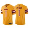 Men's Washington Commanders #1 Jahan Dotson Gold Vapor Untouchable Stitched Football Jersey - Custom Name