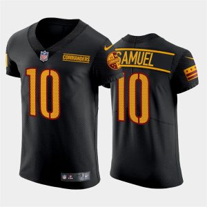 Men's Washington Commanders #10 Curtis Samuel Black Elite Stitched Jersey - Custom Name