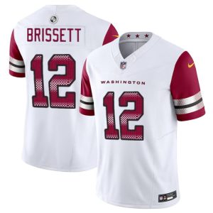 Men's Washington Commanders #12 Jacoby Brissett White 2023 F.U.S.E. Vapor Limited Stitched Football Jersey - Custom Name