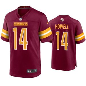 Men's Washington Commanders #14 Sam Howell 2022 Burgundy Game Stitched Jersey - Custom Name