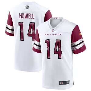 Men's Washington Commanders #14 Sam Howell 2022 White Stitched Game Jersey - Custom Name