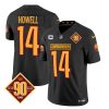 Men's Washington Commanders #14 Sam Howell Black 2023 F.U.S.E. 90th Anniversary Vapor Limited Stitched Football Jersey - Custom Name