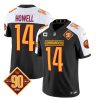 Men's Washington Commanders #14 Sam Howell Black White 2023 F.U.S.E. 90th AnniversaryVapor Limited Stitched Football Jersey - Custom Name