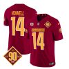 Men's Washington Commanders #14 Sam Howell Burgundy 2023 F.U.S.E. 90th Anniversary Vapor Limited Stitched Football Jersey - Custom Name